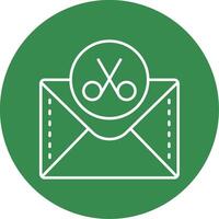 Scissor Linear Circle Multicolor Design Icon vector
