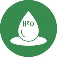 H2O glifo circulo icono vector