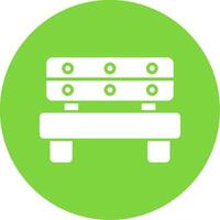 Bench Glyph Circle Icon vector
