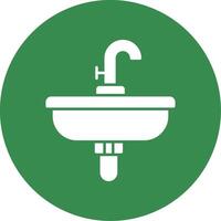 Sink Glyph Circle Icon vector