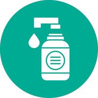 Hand Soap Glyph Circle Icon vector