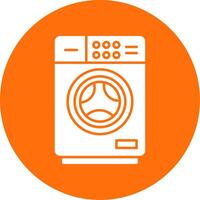 Washing Machine Glyph Circle Icon vector