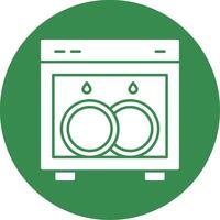 Dish Washing Glyph Circle Icon vector