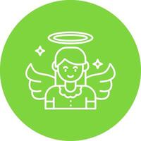 Angel Linear Circle Multicolor Design Icon vector