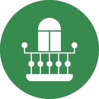 Balcony Glyph Circle Icon vector