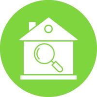 House Inspection Glyph Circle Icon vector