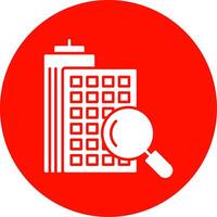 Search Apartment Glyph Circle Icon vector