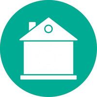 Home Setting Glyph Circle Icon vector