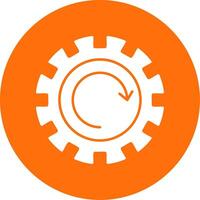 Gear Wheel Drawing Glyph Circle Icon vector