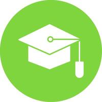 Graduate Hat Glyph Circle Icon vector