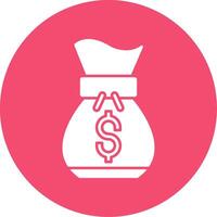 Money bag Glyph Circle Icon vector