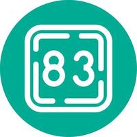 Eighty Three Linear Circle Multicolor Design Icon vector