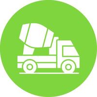 Concrete Mixer Glyph Circle Icon vector