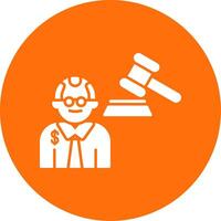 Judge Giving Order Glyph Circle Icon vector