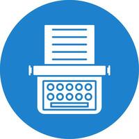 Typewriter Glyph Circle Icon vector