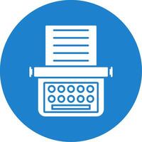 Typewriter Glyph Circle Icon vector