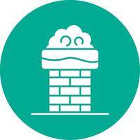 Chimney Top Glyph Circle Icon vector