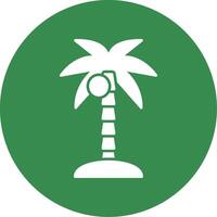 Coconut Tree Glyph Circle Icon vector