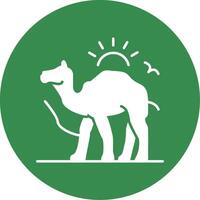 Camel Glyph Circle Icon vector