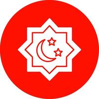 Islamic Star Glyph Circle Icon vector