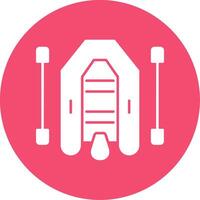 Raft Glyph Circle Icon vector