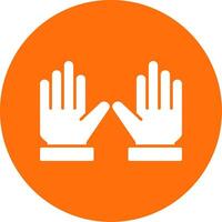 Gloves Glyph Circle Icon vector