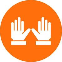 Gloves Glyph Circle Icon vector