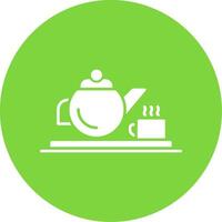 Teapot Glyph Circle Icon vector