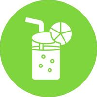 Lemonade Glyph Circle Icon vector