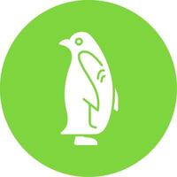 Penguin Glyph Circle Icon vector