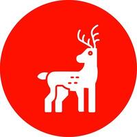 Reindeer Glyph Circle Icon vector