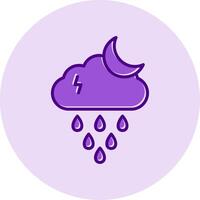 Night Rain Vector Icon