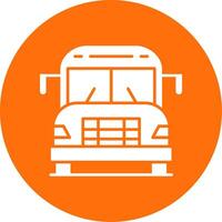 School Bus Glyph Circle Icon vector