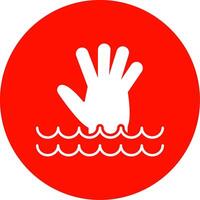 Drowning Glyph Circle Icon vector