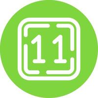 Eleven Linear Circle Multicolor Design Icon vector