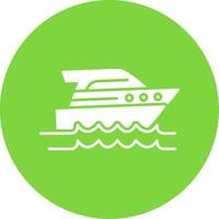 Speed Boat Glyph Circle Icon vector