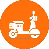 scooter glifo circulo icono vector