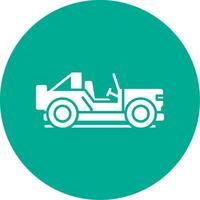 Safari Jeep Glyph Circle Icon vector