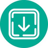 Down arrow Linear Circle Multicolor Design Icon vector