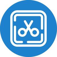 Scissor Linear Circle Multicolor Design Icon vector