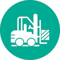 Forklift Glyph Circle Icon vector