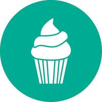 icono de círculo de glifo de cupcake vector