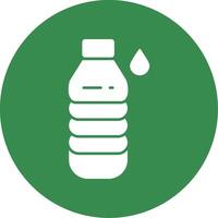 Water Bottle Glyph Circle Icon vector