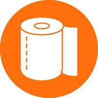 Toilet Roll Glyph Circle Icon vector