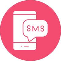 SMS glifo circulo icono vector