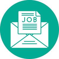 Job Offer Glyph Circle Icon vector