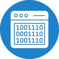 Binary Code Glyph Circle Icon vector