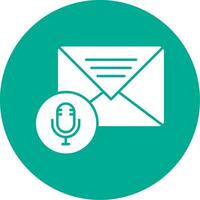Audio Message Glyph Circle Icon vector