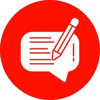 Write Message Glyph Circle Icon vector