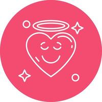 Angel Linear Circle Multicolor Design Icon vector